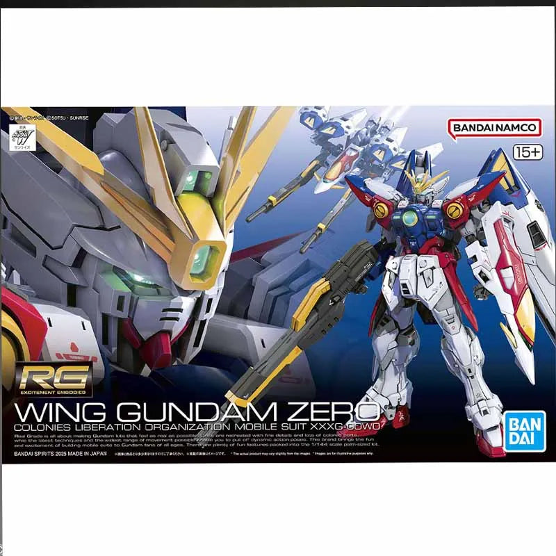 Bandai Original GUNDAM RG Series SHINING GUNDAM WING GUNDAM ZERO Anime Action Figure Assembly Model Toys Collectible Model