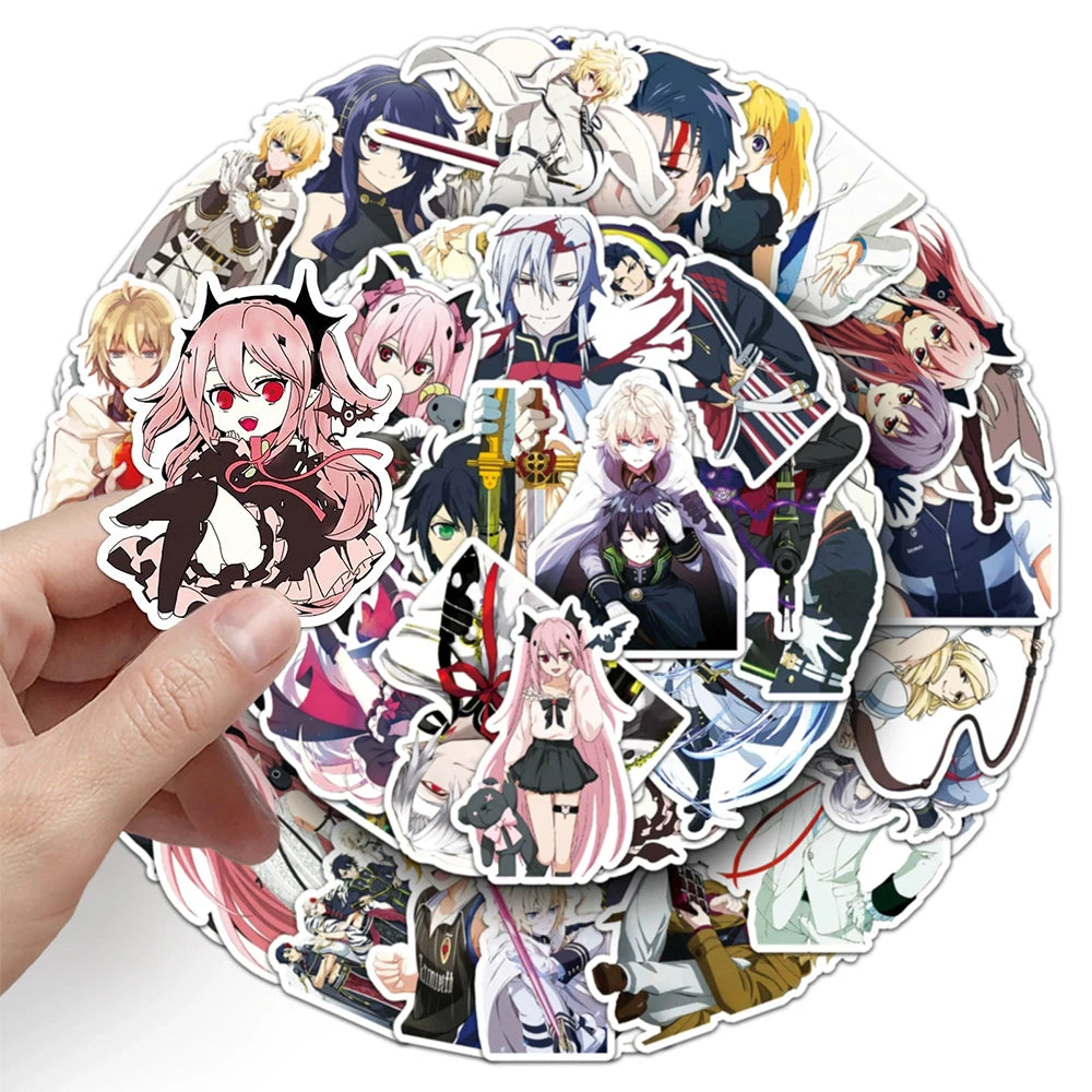 10/30/50pcs Seraph of the End Cartoon Stickers Cool Anime Decals Graffiti Notebook Guitar Phone Car Waterproof Kids Toys Sticker