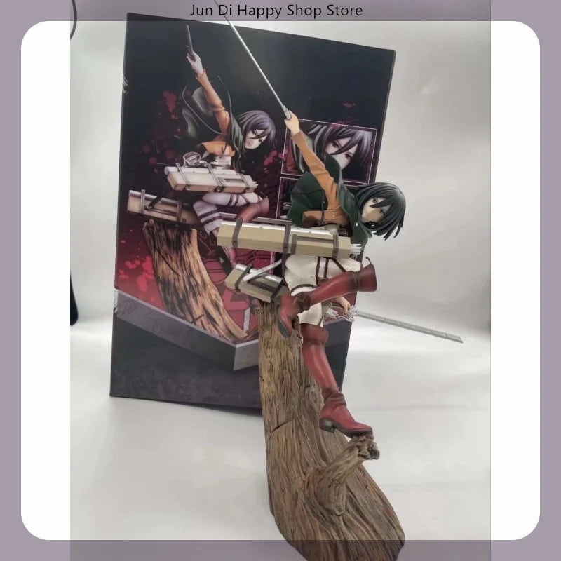 29cm Attack On Titan Mikasa Ackerman Attack Anime Girl Figure Model Statue Boys Collection Desktop Decoration Ornament Toys Gift