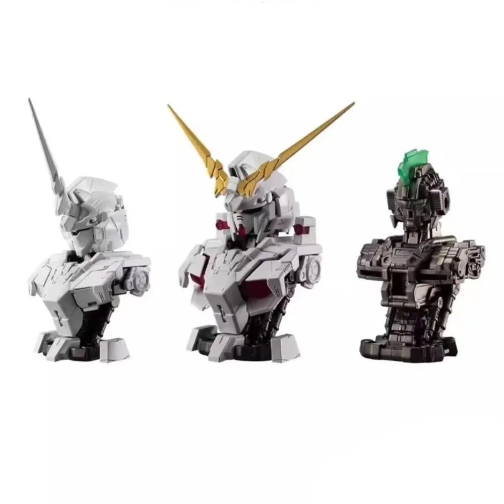 Bandai Genuine Gundam MS MECHANICAL BUST DX Gashapon Toys Anime Figures RX-0 Unicorn Gundam Assembly Model Decoration Gifts