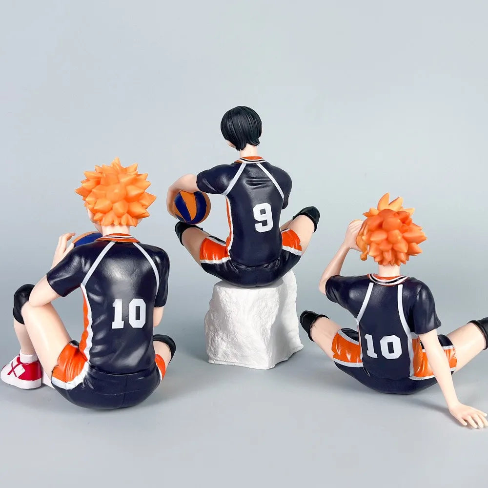 Anime Haikyuu Volleyball Character Statue Hinata Kageyama Mini Collectible Model PC Case Ornament Gift