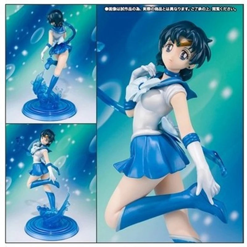Anime Sailor Moon Crystal Sailor Mercury Mizuno Ami PVC Action Figure Statue Collectible Model Kids Toys Doll Girl Gifts 17cm