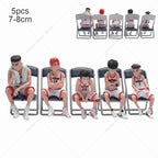 5pcs/lot Slam Dunk Kaede Rukawa Hanamichi Sakuragi Takenori Miyagi Ryota Action Figure Car Interior Decoration Model