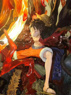 One Piece Luffy Gear 3 Anime Figure 2025 New Hot Red Roc PVC Model Statue with LED Light Collectible Decor Birthday Gift Toy