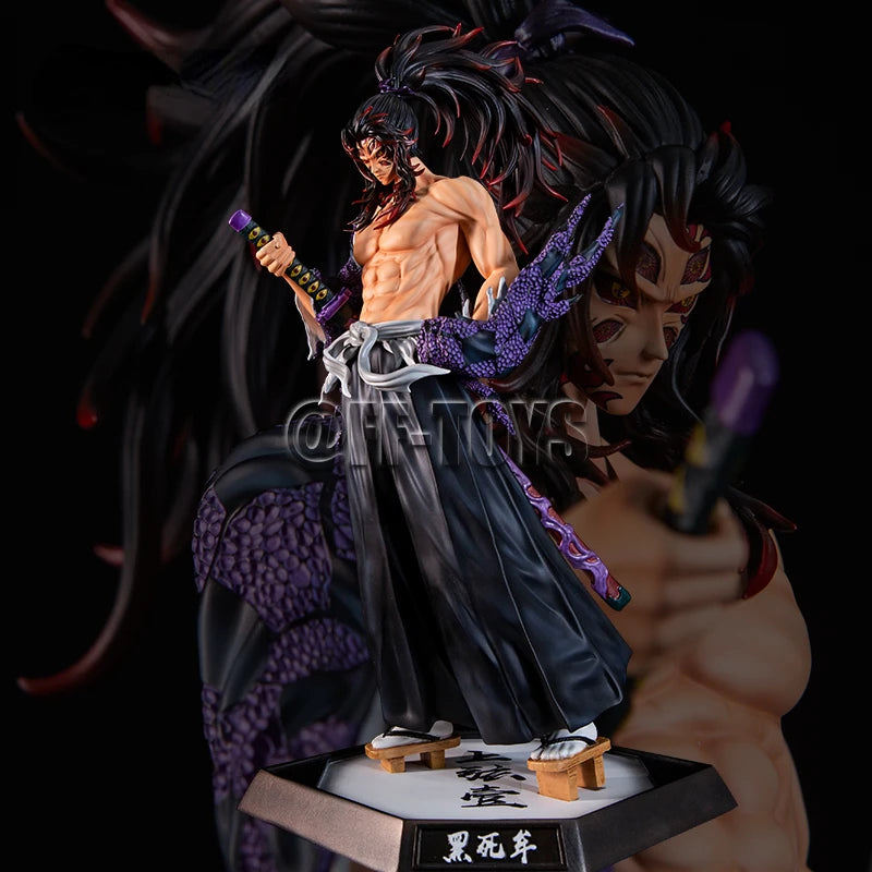 32CM Anime Demon Slayer Kimetsu No Yaiba Figure Kokushibo PVC Action Figures GK Statue Model Doll Toys for Children Gifts