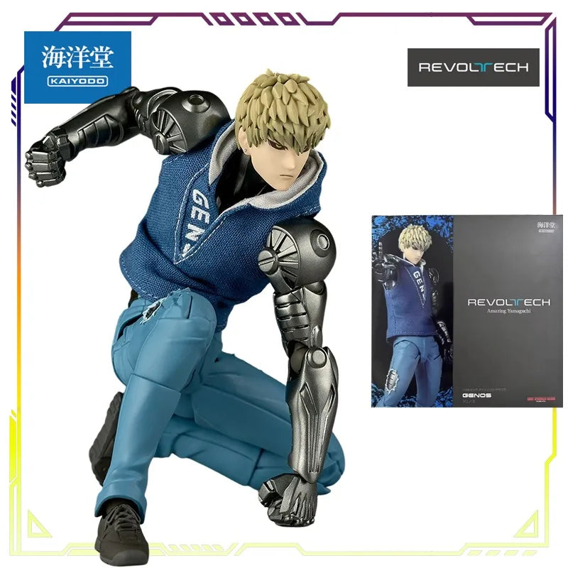 KAIYODO Original REVOLTECH One Punch Man Series Genos\Saitama Action Figure Model Toys Movable Model Ornaments Gifts Fo Boys