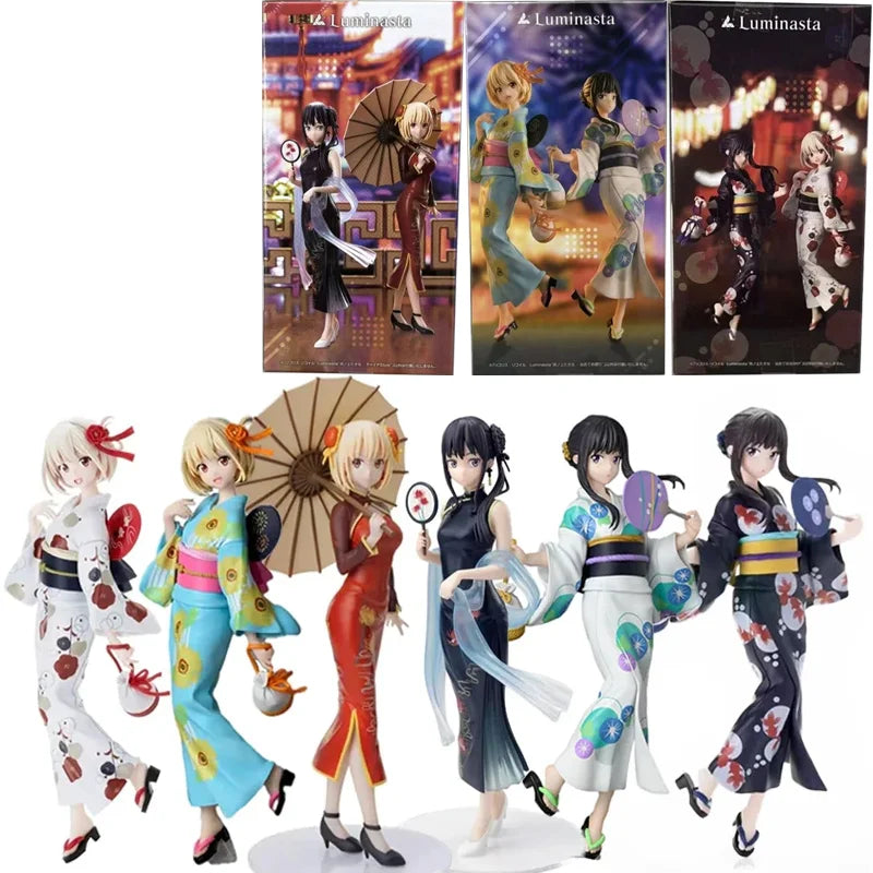 Genuine Sega Lycoris Recoil Luminasta Inoue Takina Nishikigi Chisato Cheongsam Dress Anime Figure Model Collector Figurine Toys
