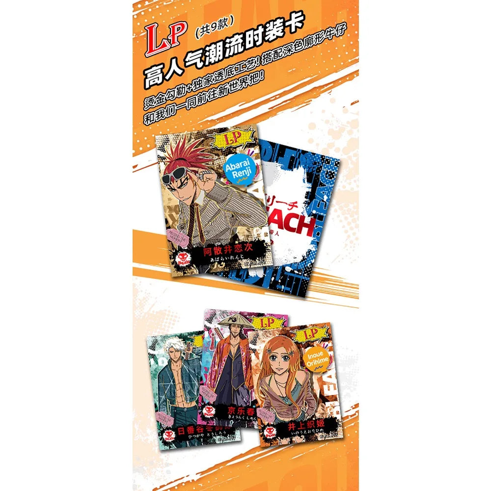 Anime Bleach Collection Cards Kuchiki Byakuya Kurosaki Ichigo Ink Wash Style Visual Arts Character Hot Stamping Gold Cards Gifts