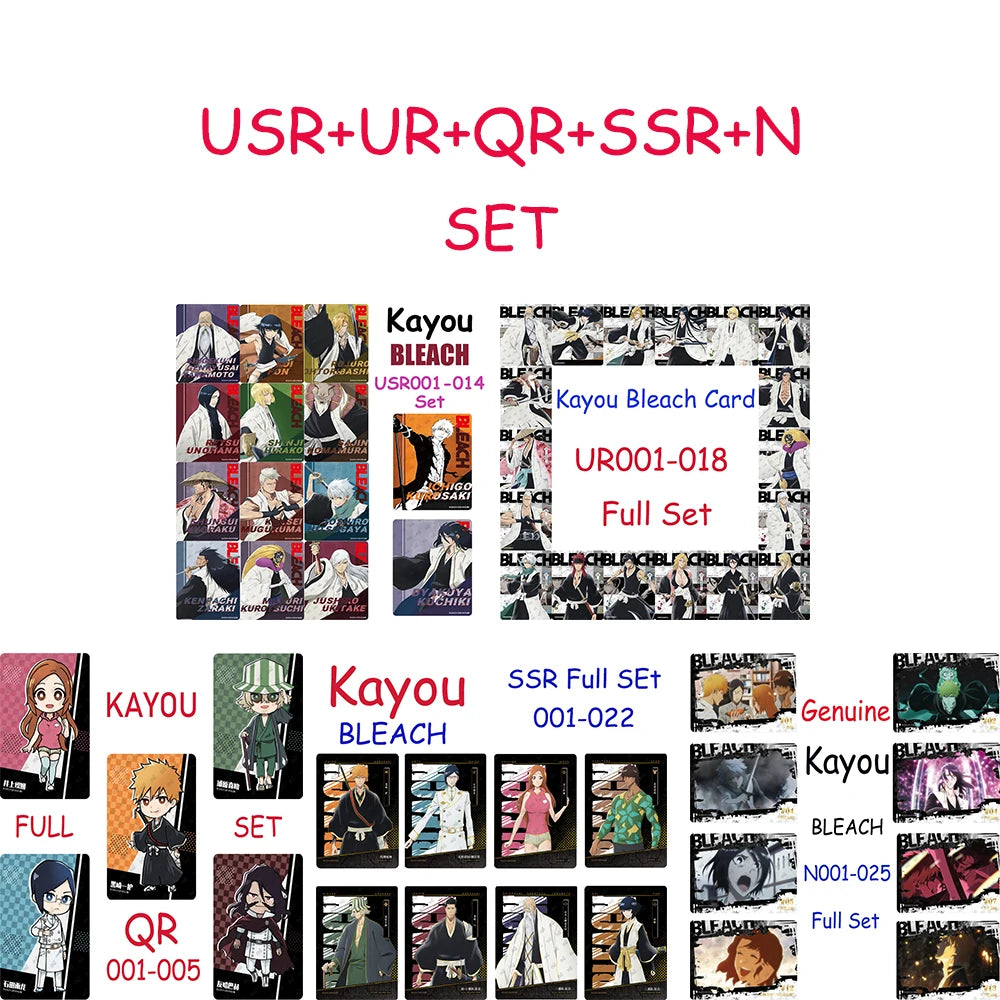 Complete Set Kayou BLEACH Card W1T4 Rare SE\USR\UR\QR\SSR\N Series Japanese Anime Collection Cards Cartoon Decor Kids Toy&Gift