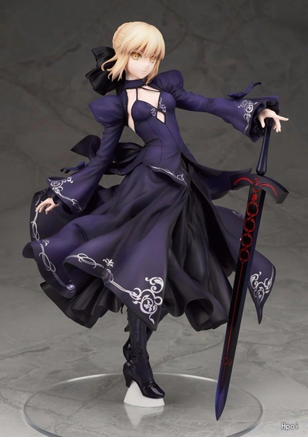 23CM Anime Gekijouban Fate/stay night Heaven's Feel Altria Pendragon Black Dress Up Saber Alter Model Toy Gift Action Figure PVC