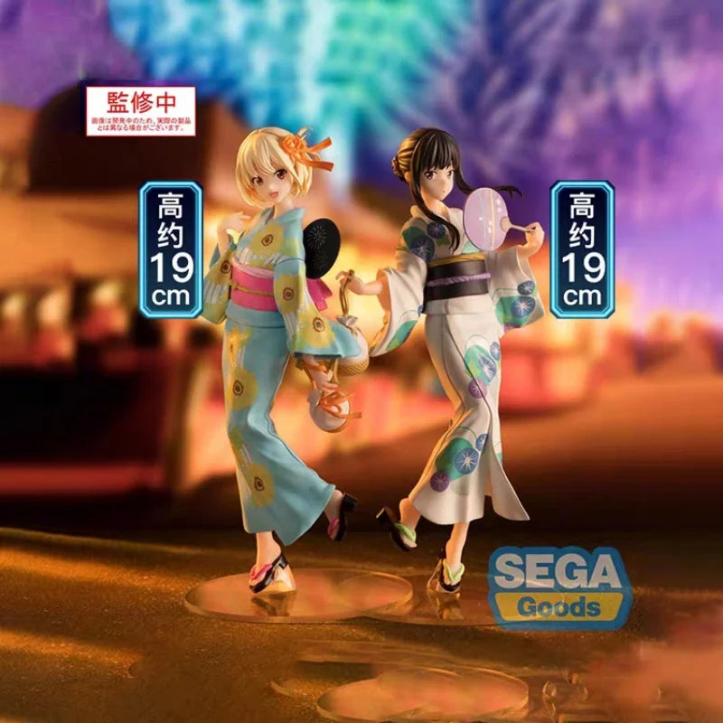 [In Stock] Genuine Sega Anime Toy Lycoris Recoil Nishikigi Chisato Inoue Takina Yukata Style 19cm Figure Model Girl Ornament Gif