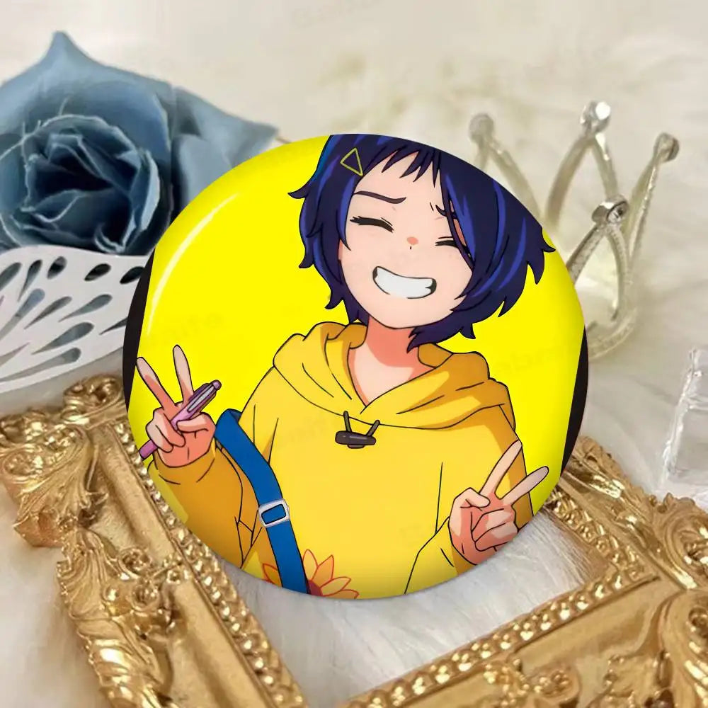 Wonder Egg Priority 58mm Cute Anime Figure Icon Badge Handmade Tinplate Brooch For Backpack Clothes Chest Ornament Gifts