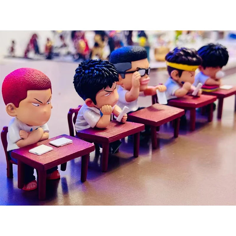 Anime Slam Dunk Toys Sakuragi Hanamichi Cute Figure Boys Collectible Model Car Ornament Boyfriend Christmas Gift 5Pcs Set