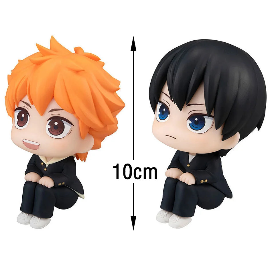 10cm Anime Haikyuu Figure Hinata Shoyo Tobio Kageyama 2pcs Set Action Figural Doll Toy Car Kawaii Decoration PVC Model Kids Gift