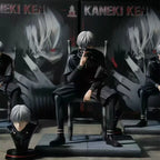 18cm GK Tokyo Ghoul Kaneki Ken With Chair BW Sitting Ver Toys Chinese Anime PVC Action Figure Toy Game Collectible Model Doll
