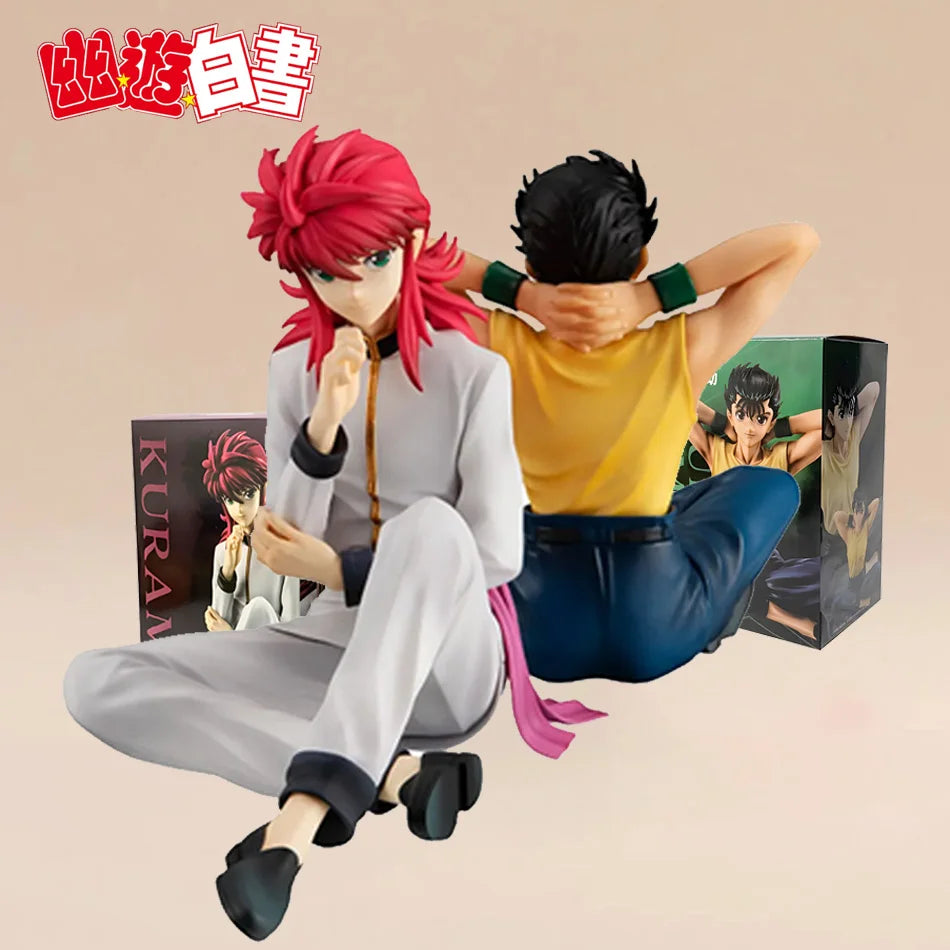 Figura de Anime YuYu Hakusho de 8cm, figura de acción de Urameshi Yusuke, figura de tapón de fideos Kurama, colección de PVC par