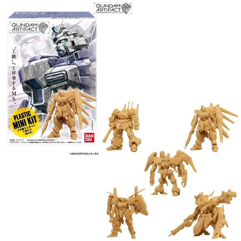 Fast Shipping Bandai Anime Shokugan GUNDAM ARTIFACT 01-05 Plastic Mini Set Zaku Wing MkII Original Model Toys Action Figure Kid