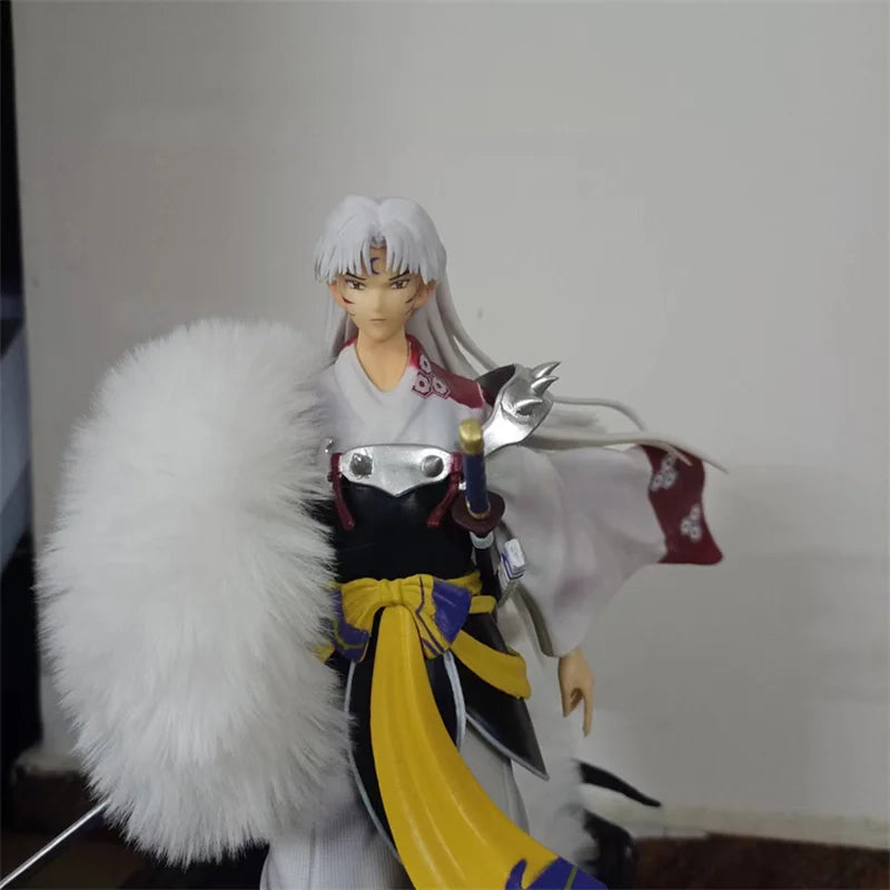 28cm Inuyasha Sesshomaru Phoenix Era Tree Statue Standing Position Anime Figure Collectible Model Desktop Decoration Gift