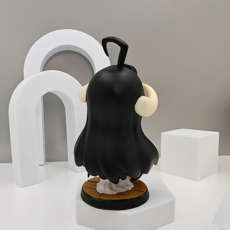 12cm Anime Overlord Pillow Albedo Q Version Figurine Model Doll Pvc Collection Desktop Decoration Fashion Birthday Toy Gift