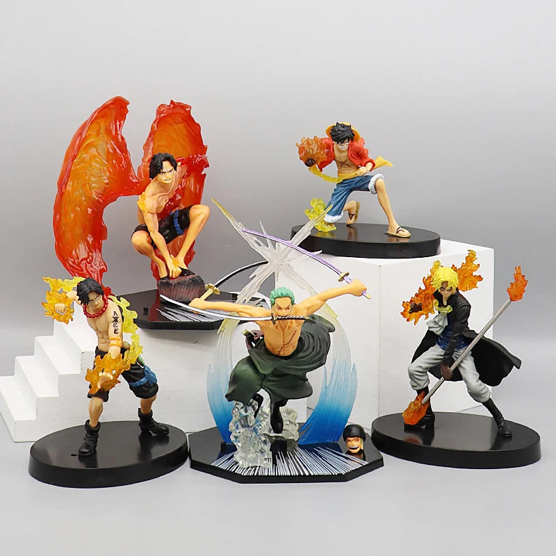 One Piece Luffy Roronoa Zoro Portgas D Ace Figure Toys Sabo Vinsmoke Sanji PVC Anime Action Figurine Model Dolls Gift