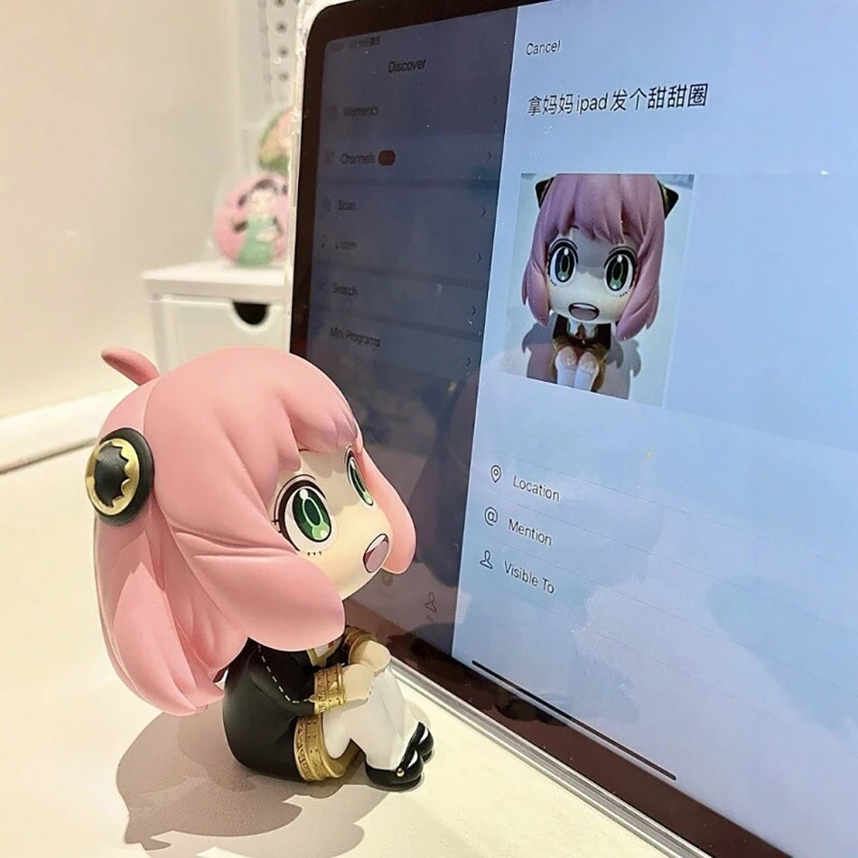13cm Spy Family Anime Peripheral Statue Anya Cosplay Figure 2d Double-Ended Interchangea Model Desktop Decoration Gifts