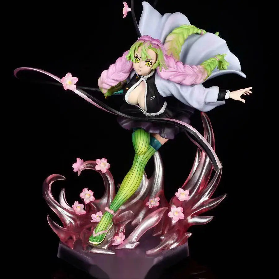 22cm Demon Slayer Kanroji Mitsuri Anime Girl Figure Model Gk Statue Boys Collection Desktop Decoration Ornament Toys Gifts