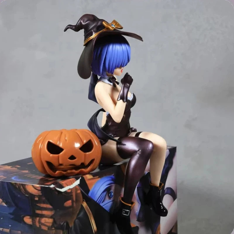 Re:Zero Rem Halloween Magic Night Enchantress 18cm Anime Action Figure Collectible Toy Statue for Desktop Decoration
