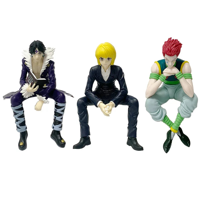 15CM Anime HUNTER×HUNTER Kurapika Black Suit Dress Up Model Toy Gift Collection Instant Noodle Press Sitting Aciton Figure