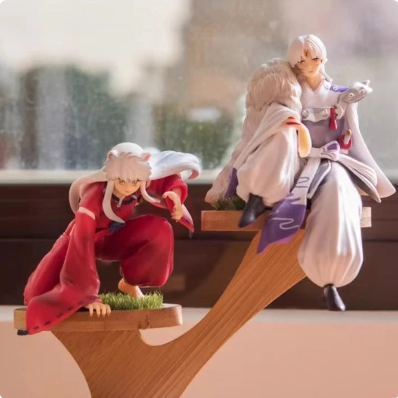 Anime Sesshoumaru Inuyasha Sitting Pressing Action Figures Model Kit Chassis Decor Trendy Toys Desktop Ornament Wholesale Gift