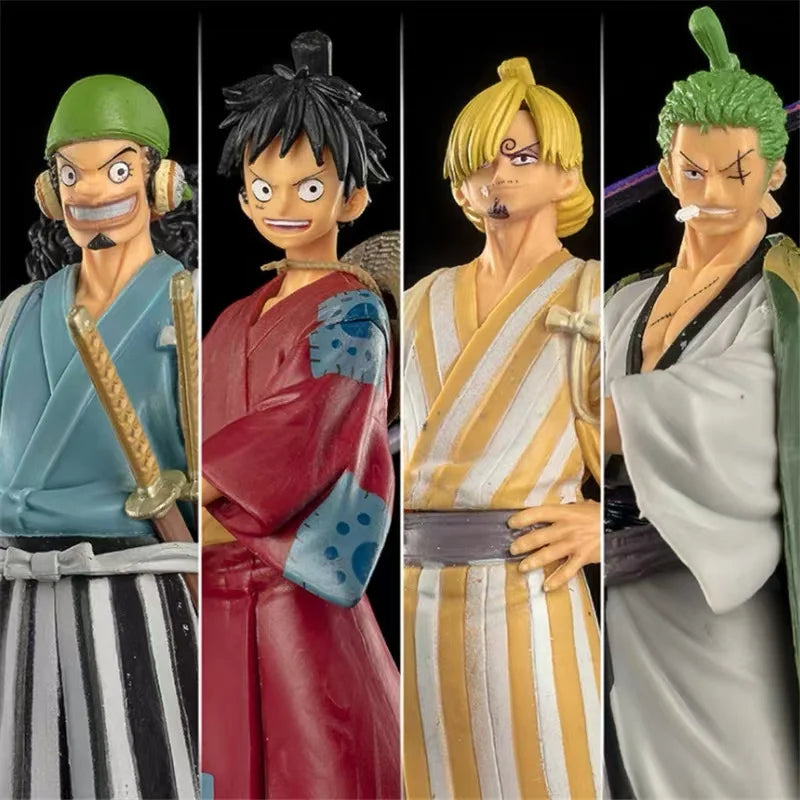 One Piece 17cm Anime Figure Luffy Zoro Chopper Yamato Nami Robin Anime Statue Action Figure Collection Model Kid Toy