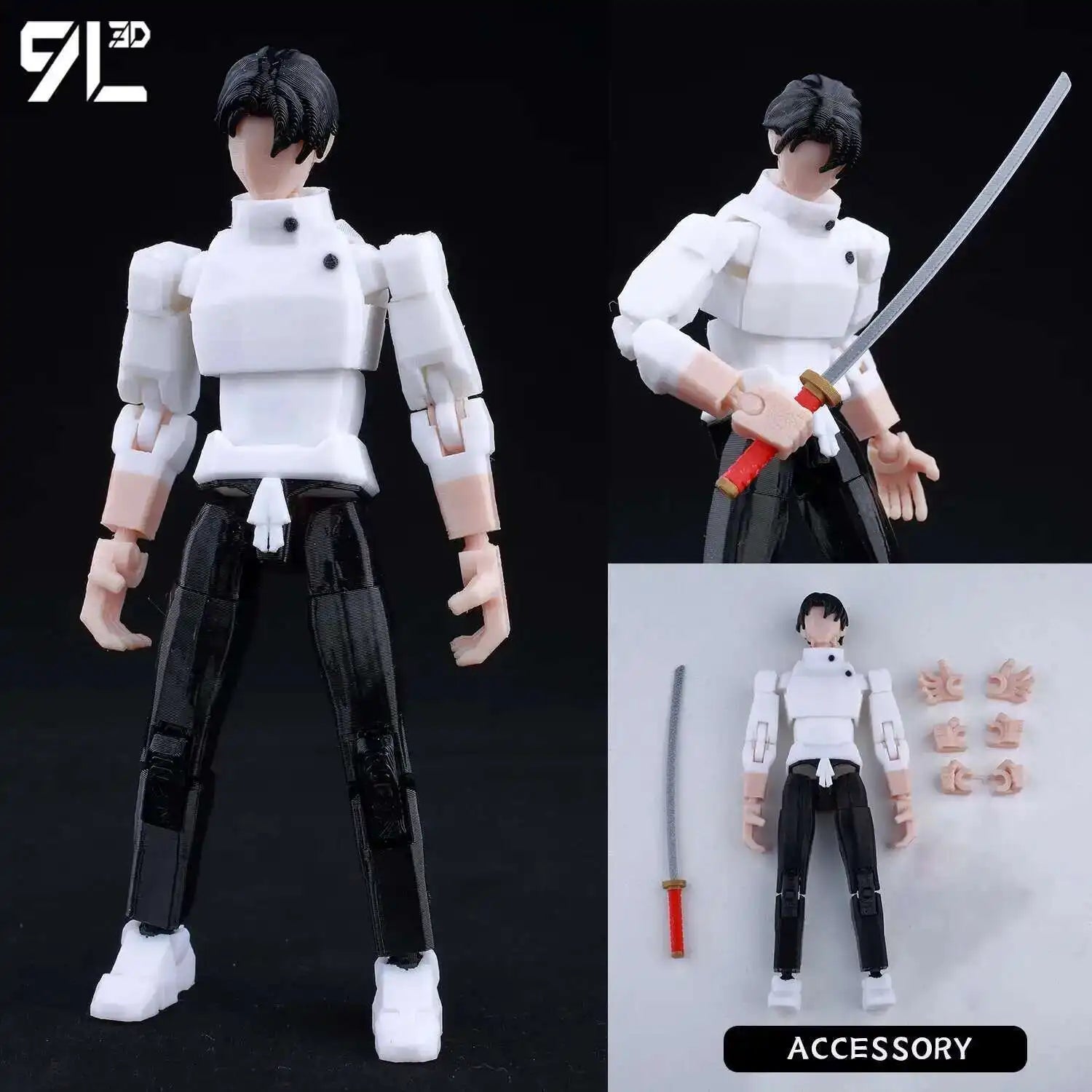 9L3D Printed Dummy13 T13 In Stock Ready to Ship Jujutsu Kaisen Grey Robe Sukuna Figure Anime Articulated Model Stress-Relief Toy