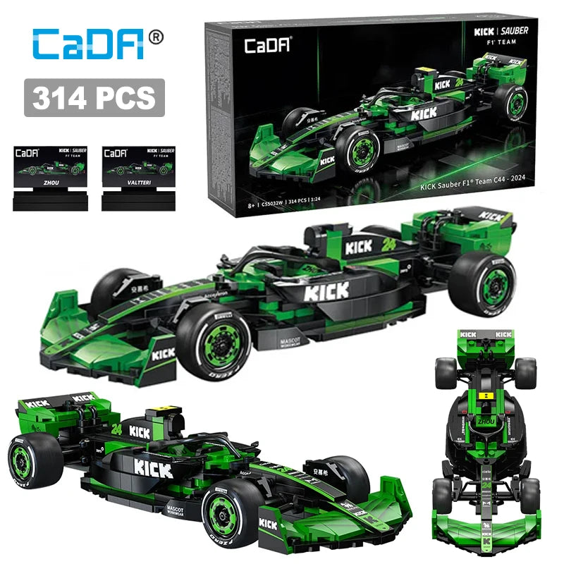 Cada KICK  Sauber Team C44 Formula-1 F1 Technical Racing Car Number 24 Sports Car Building Blocks Car Bricks Toys Holiday Gifts