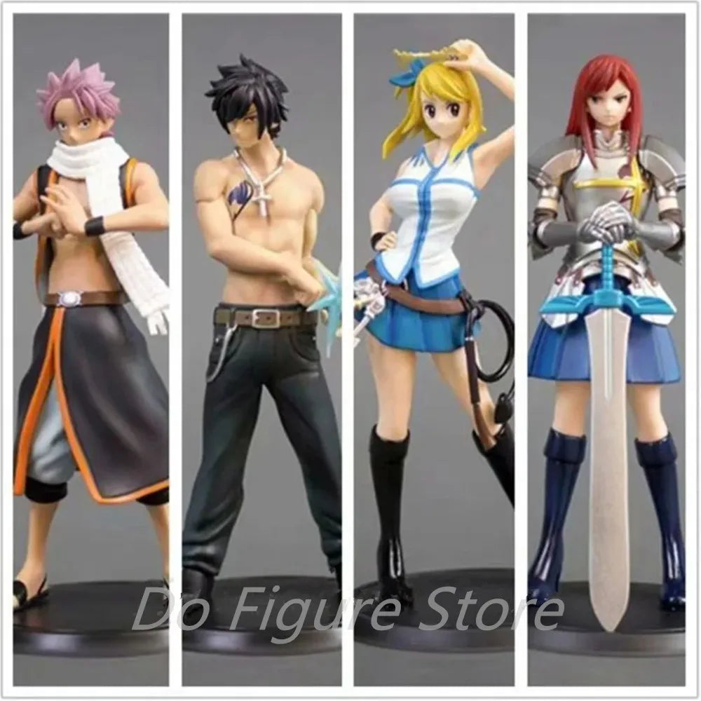 Fairy Tail Natsu Dragnir Lucy Heartfilia Action Figure Grey Erza Scarlett PVC Figure Toys Brinquedos Anime