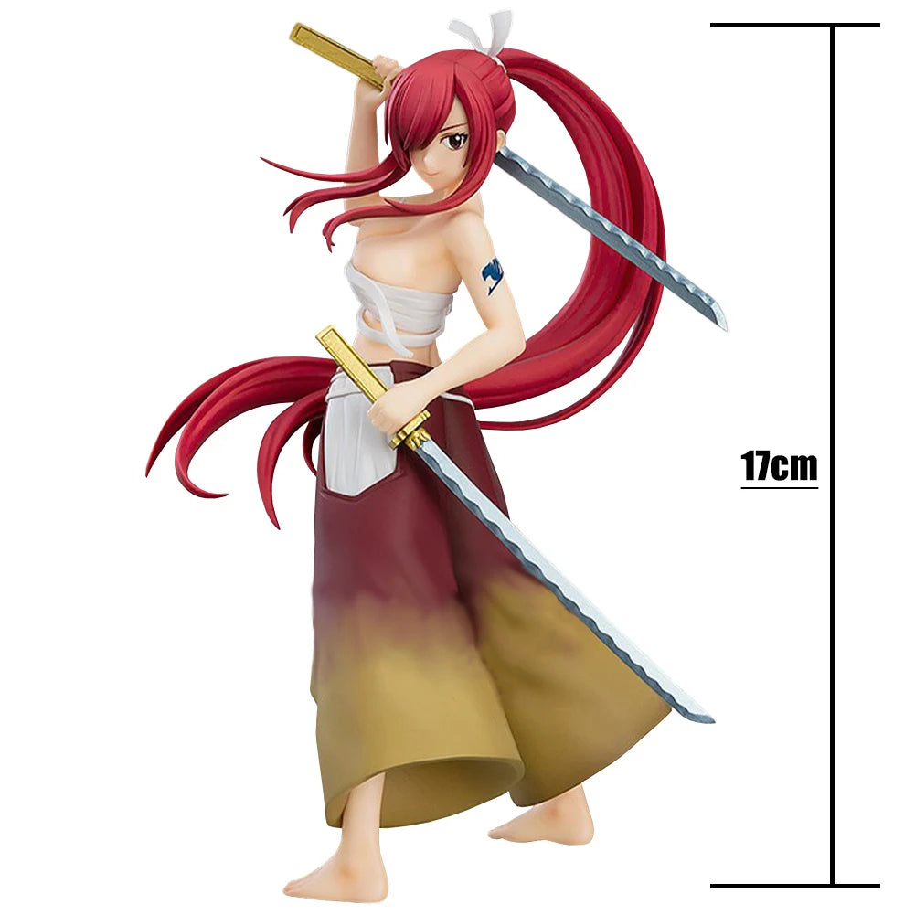 Anime Figure Lucy Heartfilia maid action figures Lucy Heartfilia Aquarius Form figurine Erza·Scarlet PVC Model statue gifts 18cm
