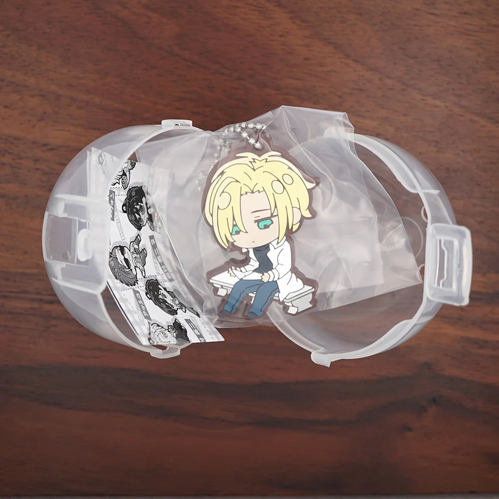 BANANA FISH Anime Ash Lynx Shorter Wong Rubber Keychain Ornament Toys Collection Gift