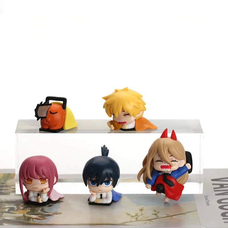 Chainsaw Man Power Figure Anime Cute Aki Denji Statue Makima Sleeping Decoration Action Figurine Sculpture Desk Accessories Gift