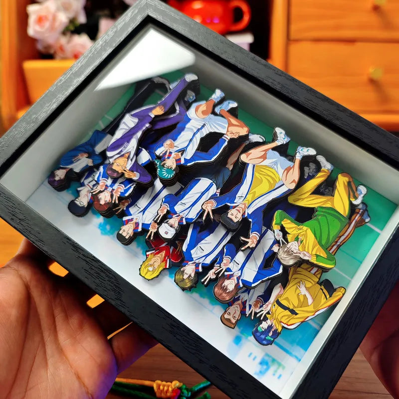 New Anime Prince of Tennis 3D Handmade Art Painting Ryoma Echizen Cartoon Figure Collect Picture Ornaments Decoration Fans Gifts