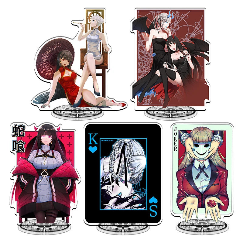 Anime Kakegurui Acrylic Stand figure Yumeko Jabami/Mary Saotome/Kirari Momobami Stand Plate Cosplay Prop Decor Cartoons Gifts