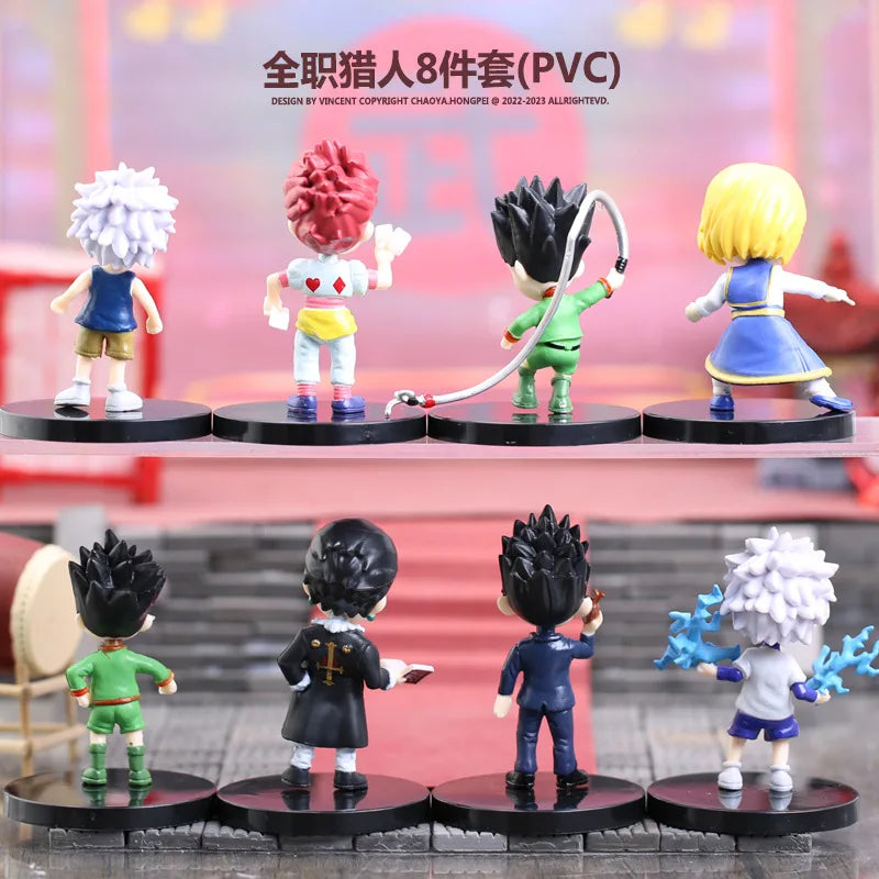 8Pcs Hunter x Hunter GON FREECSS Anime Figure Killua Zoldyck Action Figure Kurapika Figurine Adult Collectible Model Doll Toys