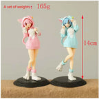 14CM Anime Re:Zero kara Hajimeru Isekai Seikatsu Rem Figure Model Ram Puck Starting Dresses PVC Emilia Collection Gift Toy