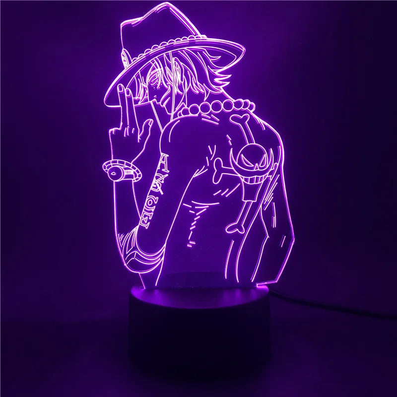 One Piece Zoro Luffy Nami Anime Night Lights Action Figure 3D LED Color Changing Toys Doll Usopp Sanji Chopper Hancock Xmas Gift