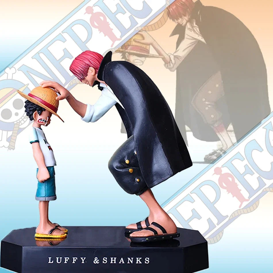 18cm Anime Figure One Piece Luffy Four Emperors Shanks Straw Hat Luffy Action Figure Monkey D Luffy Collection Model Doll Toys