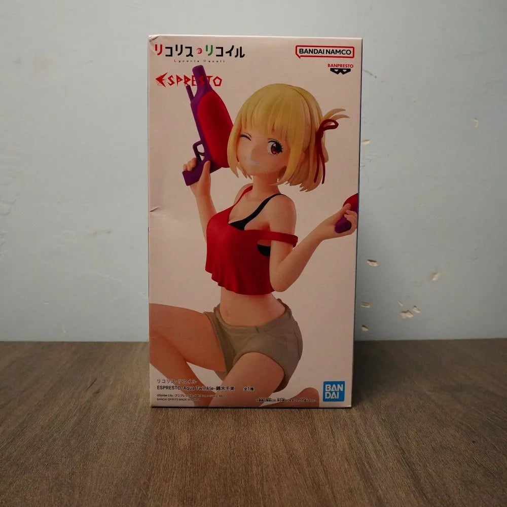 In Stock Lycoris Recoil Chisato Nishikigi Outfit Travel Water Gun Shape Collectible Anime Action Figures Desktop Model Toys Gift