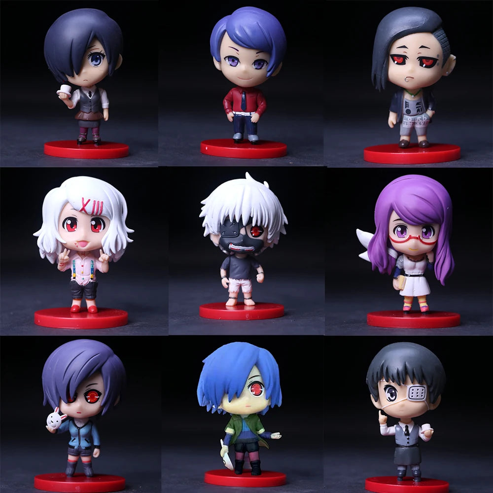8CM Anime Ghoul Kaneki Ken Model Touka Kirishima Toy Gift Collection Shuu Tsukiyama Action Figure Gift Set Model Doll