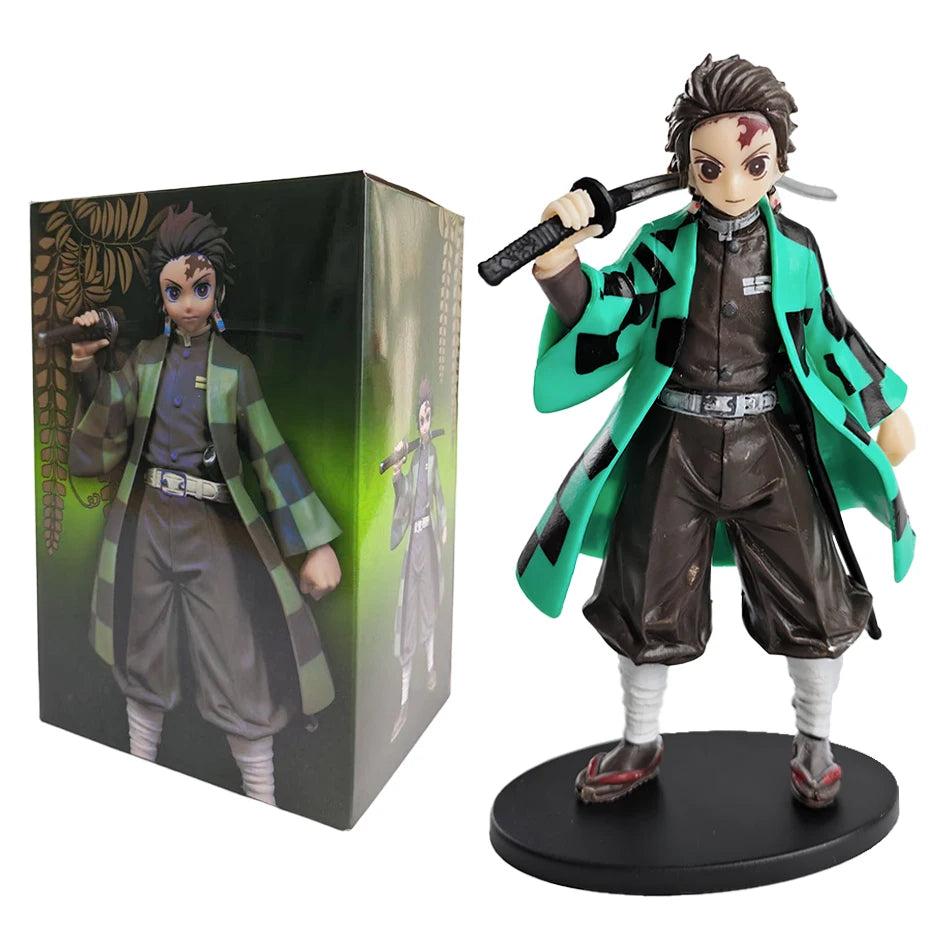 In Stock 16CM Anime Demon Slayer Kimetsu No Yaiba Figure Kamado Tanjirou Action Figure Agatsuma Zenitsu Nezuko PVC Model Toys