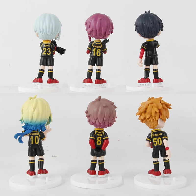 6pcs/set BLUE LOCK Isagi Yoichi Anime Figure Toys Collection Animation Model Cute Version Doll Desktop Ornaments