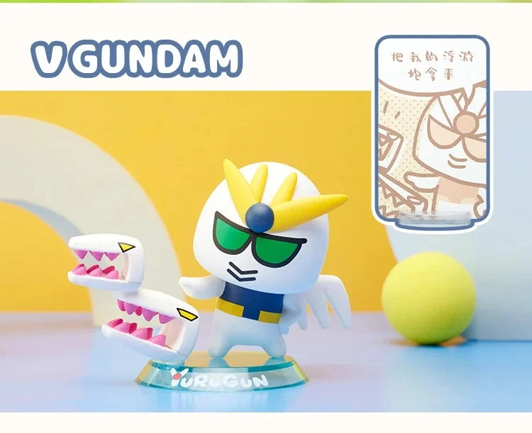Bandai Gundam Action Figures Model YuRuGun ZAKU Char's ZAKU GM DOM SAZABI JUSTICE FREEDOM EX CASHAPON Q-version Gundam Original