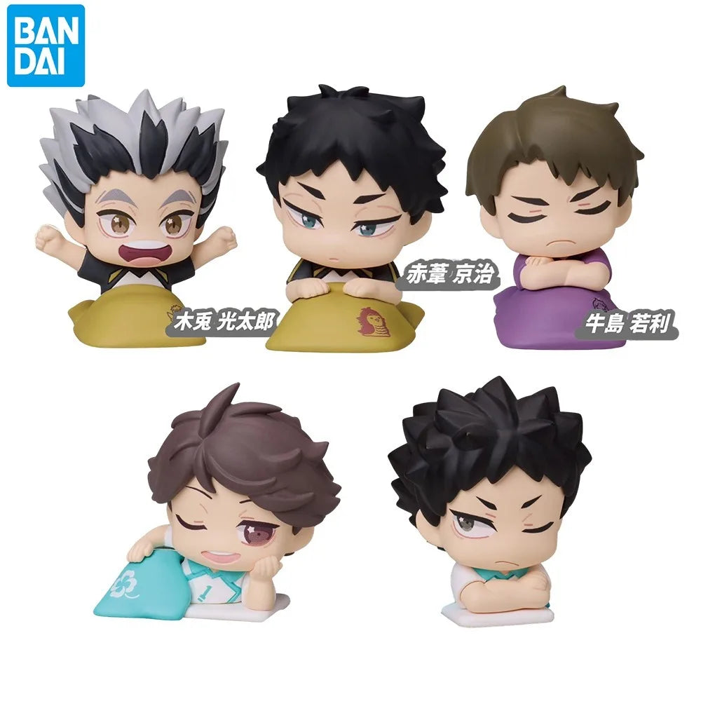 Anime Haikyuu Gashapon Toys Sleep Styling Vol.2 Oikawa Tooru Ushijima Wakatoshi Akaashi Keiji Cute Figure Model Dolls Gifts