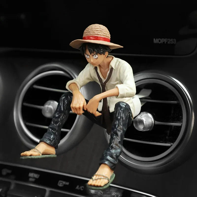 New Anime Cute One Piece Car Air Outlet Fragrance Decoration Luffy Zoro Action Figure Figurine Ornament Auto Interior Accessorie