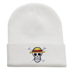 New ONE PIECE Beanies Women Autumn Winter Warm Hat Anime Luffy Cosplay Skull Embroidery Caps for Men Knitted Unisex Bonnet Gifts